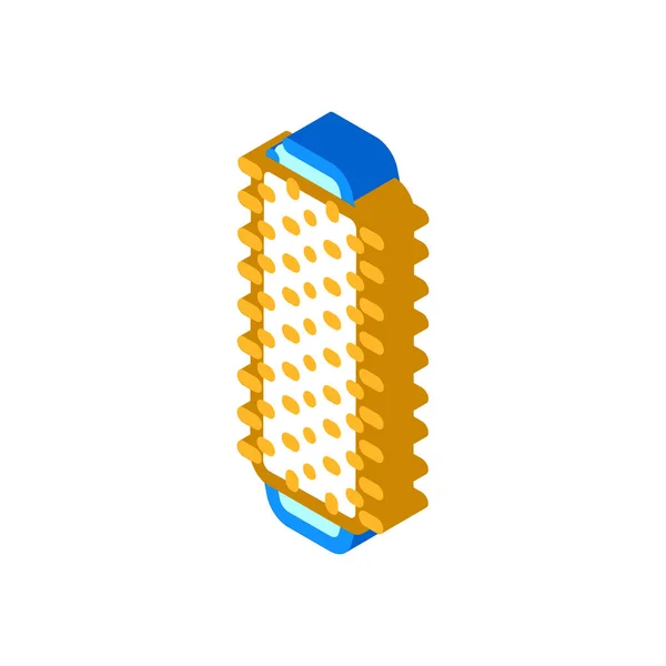 Rolle Mikrofaser isometrisches Symbol Vektor Illustration flach — Stockvektor
