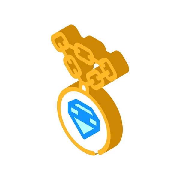 Łańcuch biżuterii z ikoną ikony diamentu wektor ilustracji — Wektor stockowy