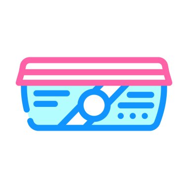 yiyecek kabı renk ikonu vektör illüstrasyonu düz