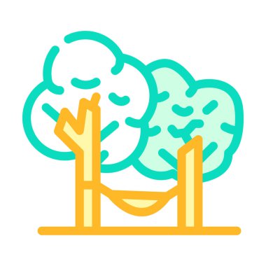 kamp gevşetici renk ikonu vektör çizimi düzlüğü