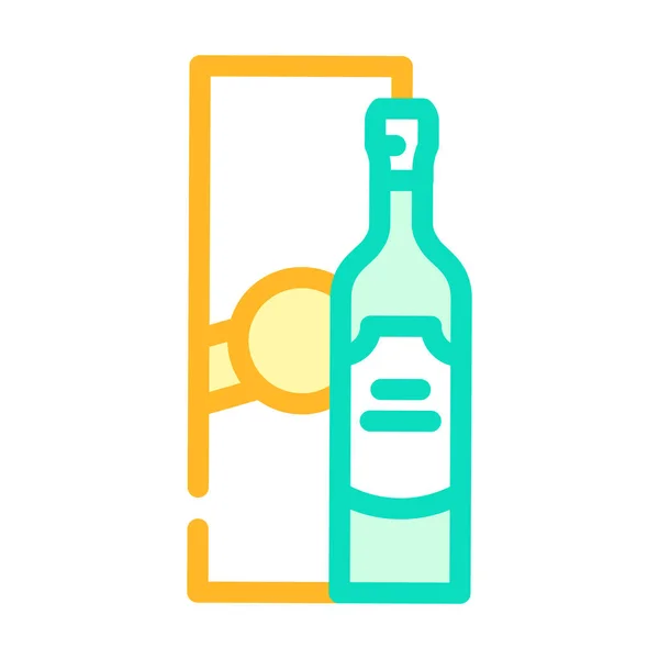 Alkohol butelka i opakowanie kolor ikona wektor ilustracja — Wektor stockowy