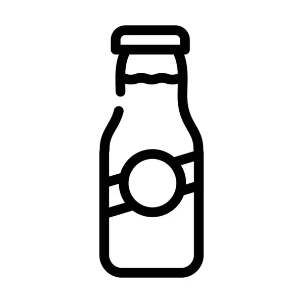 ミルクボトルラインアイコンベクトルイラストフラット — ストックベクタ