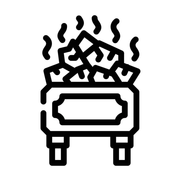 Sauna relax línea icono vector ilustración plana — Vector de stock