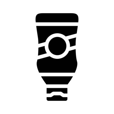 Ketçap şişesi sembol vektör çizimi düz