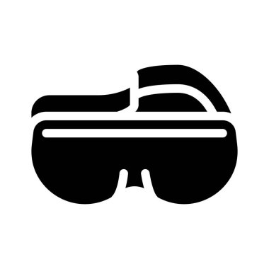 Uyku maskesi ve boncuklar glifin vektör çizimi