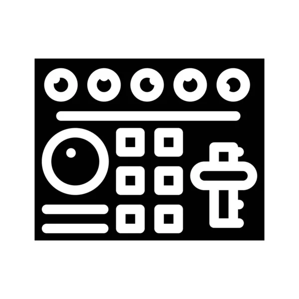 Video mixer glyph icona vettoriale illustrazione piatto — Vettoriale Stock