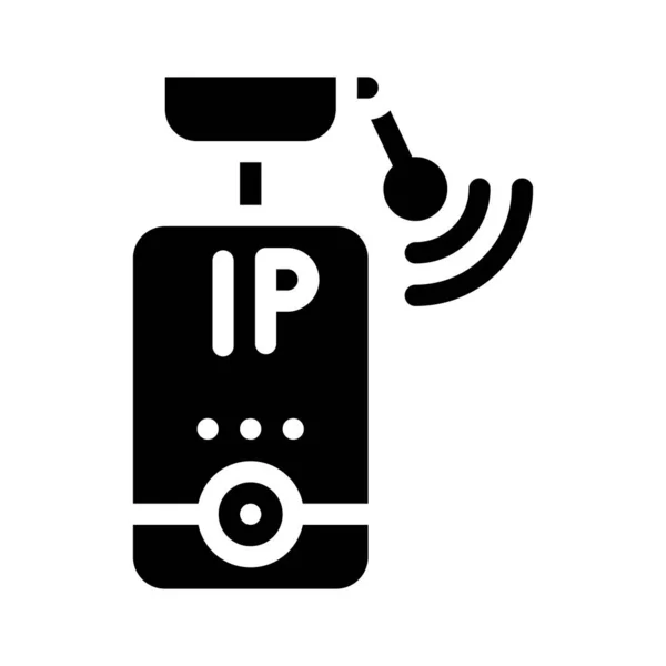 IP cámara glifo icono vector ilustración plana — Vector de stock