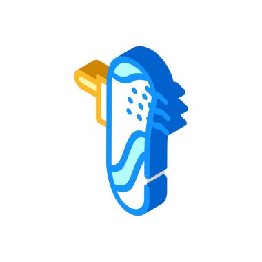 Soket izometrik ikon vektör illüstrasyonundan mini-temiz hava filtresi