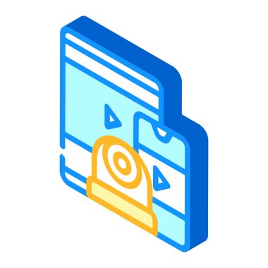 Gadget izometrik ikon vektör illüstrasyonundan video izlemek