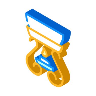 aroma yağı izometrik ikon vektör çizim rengi