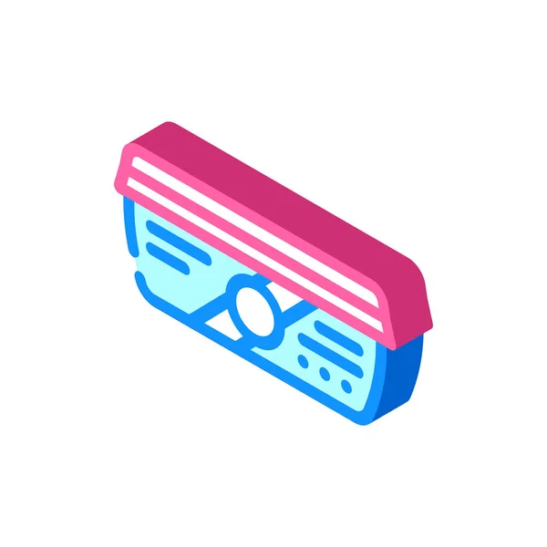 음식 컨테이너 isometric icon vector illustration color — 스톡 벡터