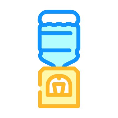 su soğutucu renk simgesi vektör çizimi düz