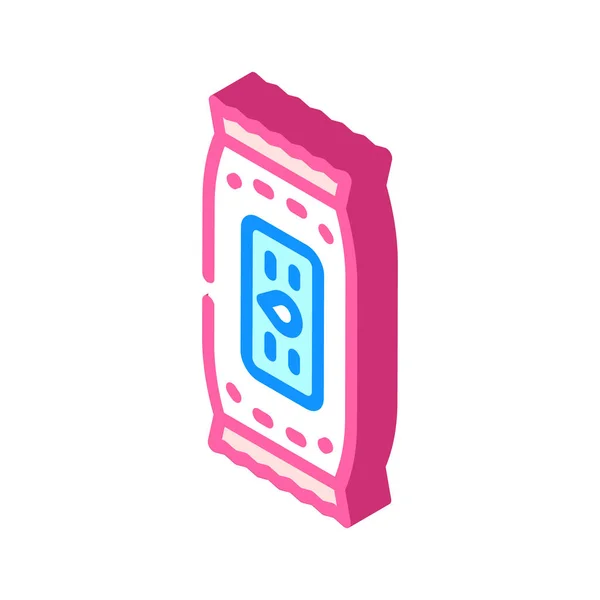 젖은 왁스 패키지 isometric icon vector illustration — 스톡 벡터