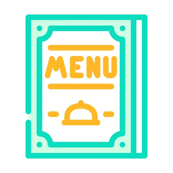 Menu restaurant icône couleur vectoriel illustration plat — Image vectorielle