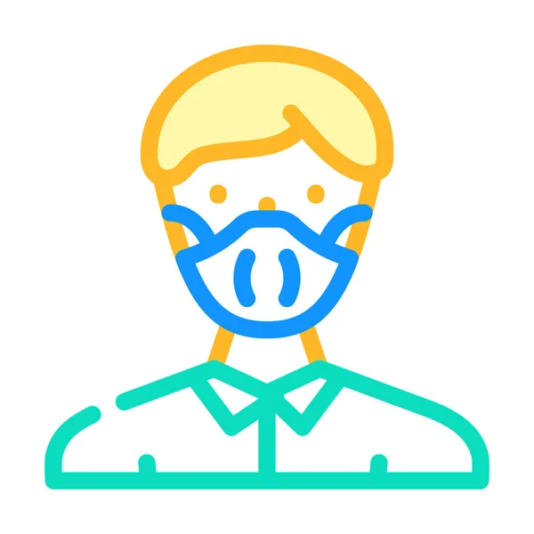 Facial protective mask color icon vector illustration — Stock Vector