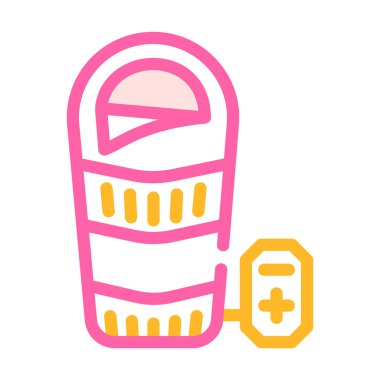 ısıtılmış uyku tulumu renk ikonu vektör çizimi