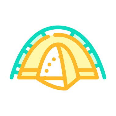 macera renk ikonu vektör illüstrasyonu için çadır