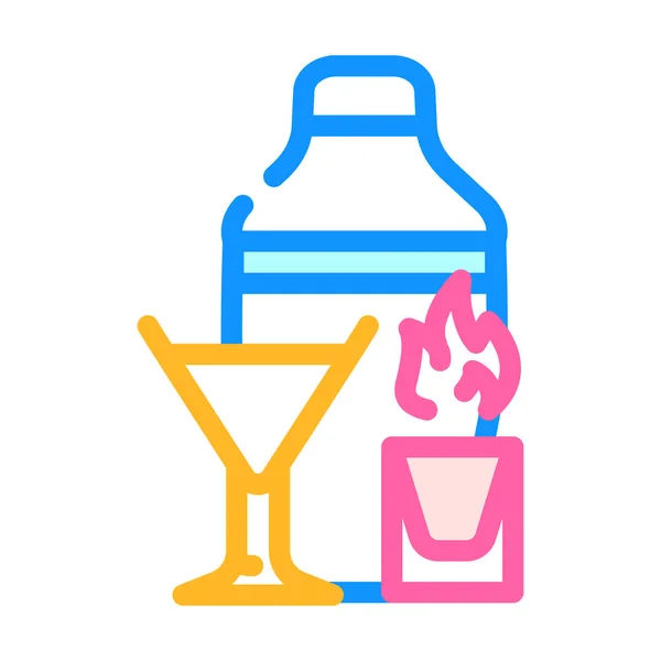 Alkohol napoje kolor ikona wektor ilustracja płaski — Wektor stockowy