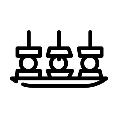 Atıştırmalık yiyecek çizgisi ikonu vektör çizimi düz