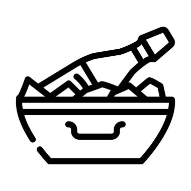 Şampanya alkolik içki çizgisi ikon vektör illüstrasyonu