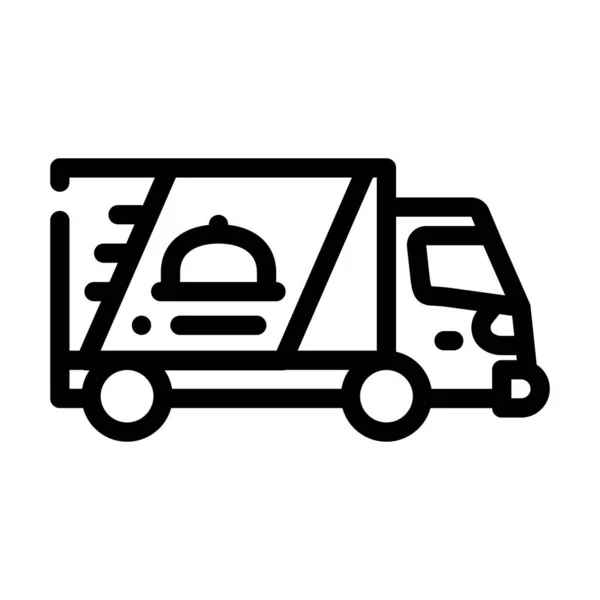 Ilustrasi vektor ikon baris truk pengiriman - Stok Vektor