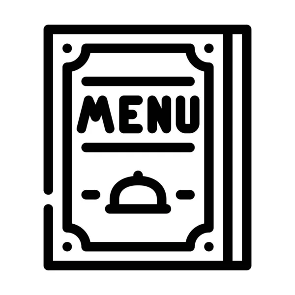 Menú restaurante línea icono vector ilustración plana — Vector de stock