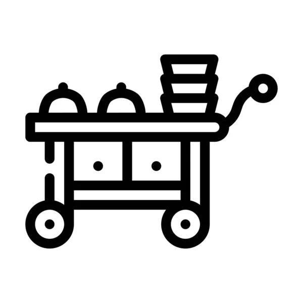 Warenkorb Catering Service Linie Symbol Vektor Illustration — Stockvektor