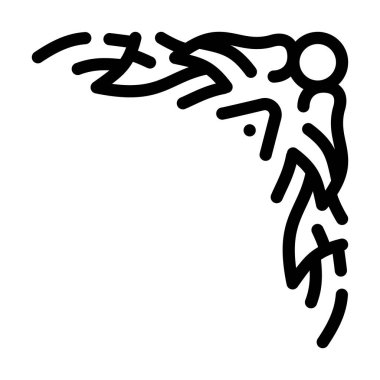 Antika köşe çizgisi simgesi vektör çizimi düz