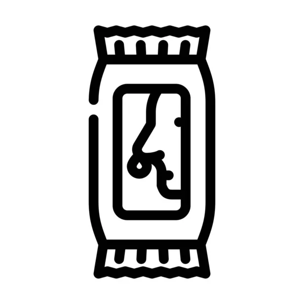 Nasse Servietten Linie Symbol Vektor Illustration flach — Stockvektor