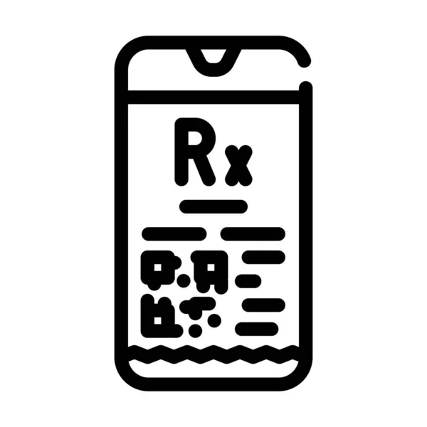 Prescription électronique ligne icône vectoriel illustration plat — Image vectorielle