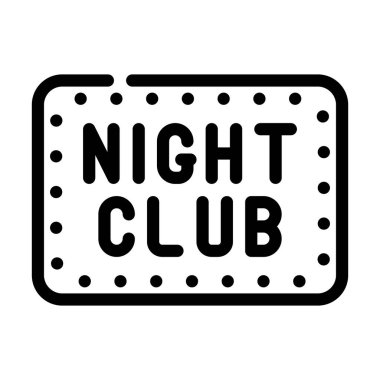 gece kulübü işaret çizgisi ikon vektör illüstrasyonu