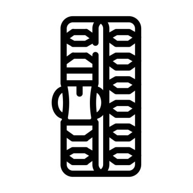 Paracord bilezik çizgisi ikon vektör çizimi düz