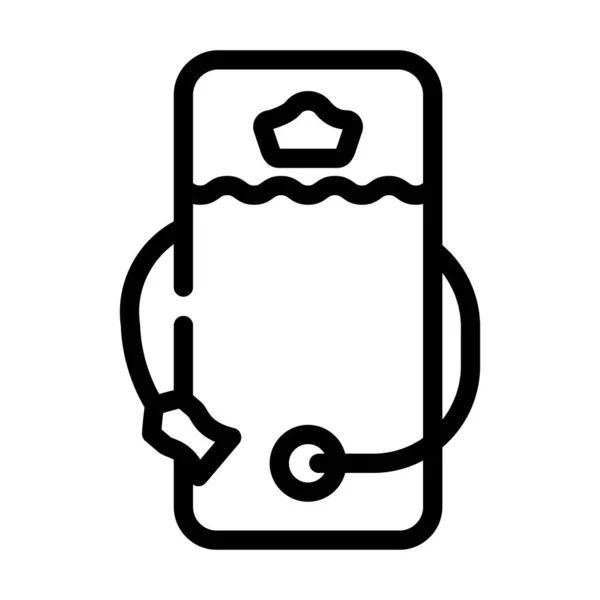 Mochila hidratador línea icono vector ilustración plana — Vector de stock