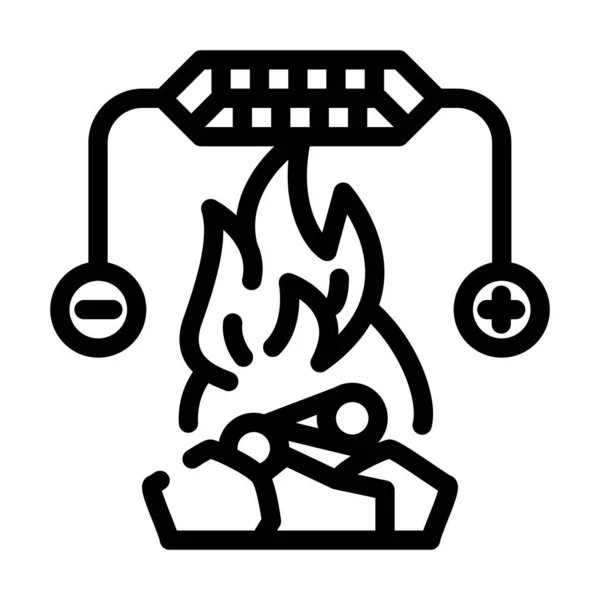 Gecombineerde warmte of peltier generator lijn pictogram vector illustratie — Stockvector