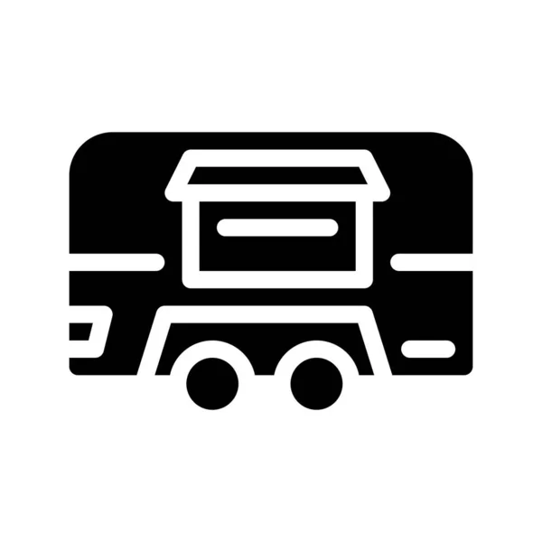 Food truck glyph icon vector illustration flat — Stock Vector