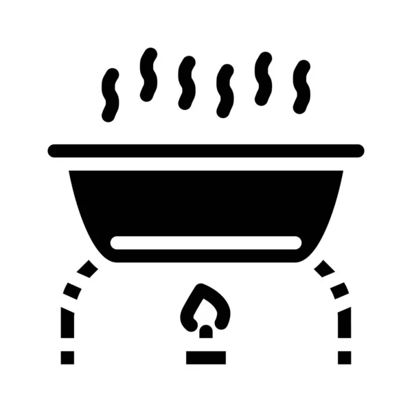 Table food warmer glyph icon vector illustration — Stock Vector