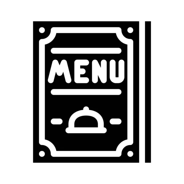 Menu restaurant glyphe icône vectoriel illustration plat — Image vectorielle