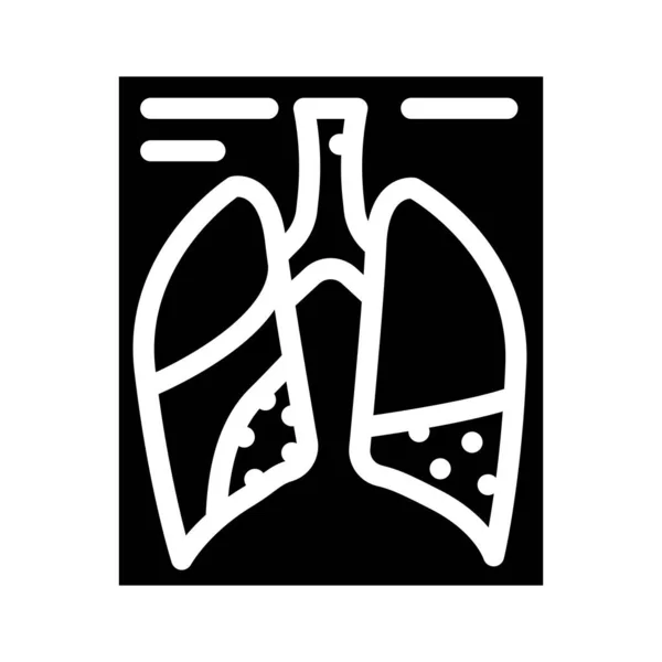 合併症や肺炎のグリフアイコンのベクトル図 — ストックベクタ