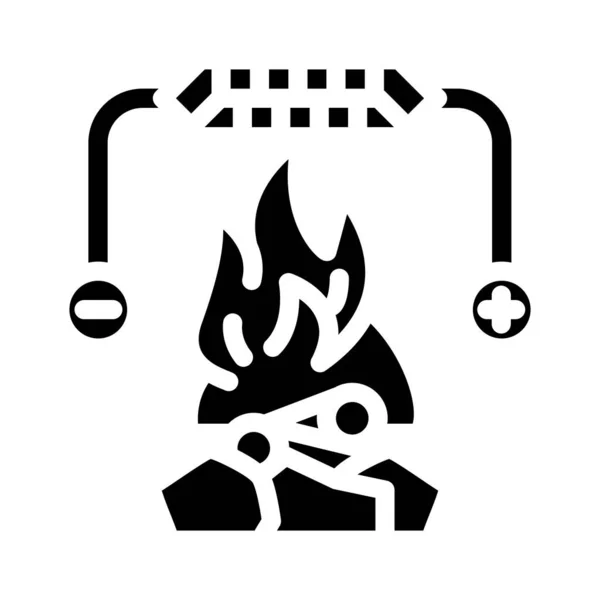 Combined heat or peltier generator glyph icon vector illustration — Stock Vector