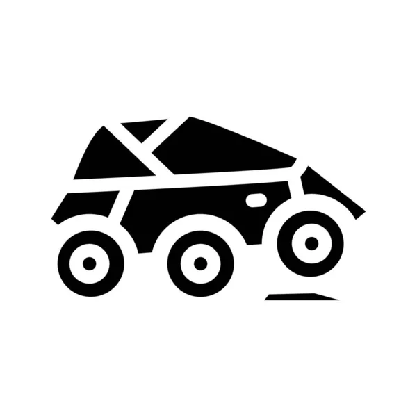 Off-road coche glifo icono vector ilustración plana — Vector de stock