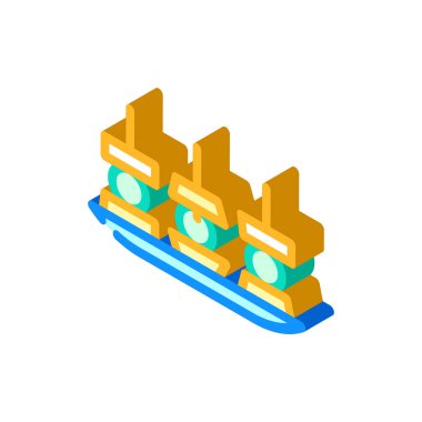 Atıştırmalık yiyecek izometrik ikon vektör illüstrasyon rengi