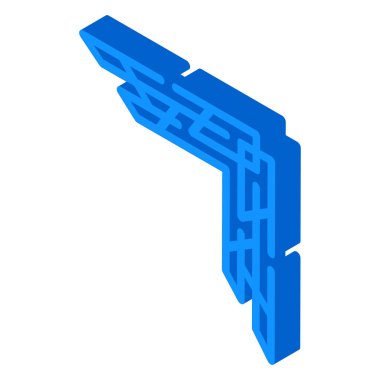 Dekoratif köşe izometrik vektör illüstrasyon rengi