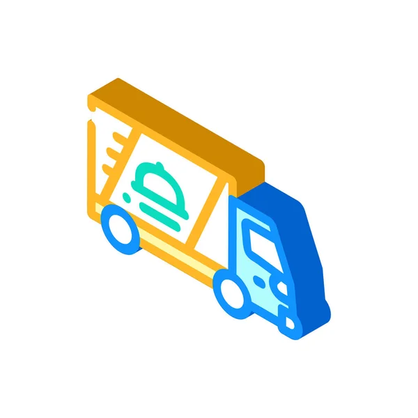 Delivery truck isometric icon vector illustration color — Stock Vector