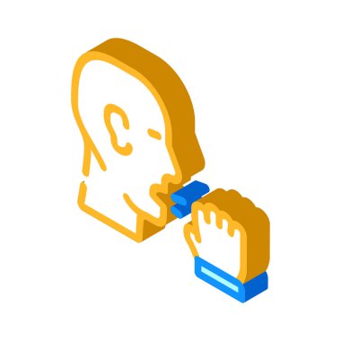 öksürük gribi izometrik ikon vektör illüstrasyon rengi