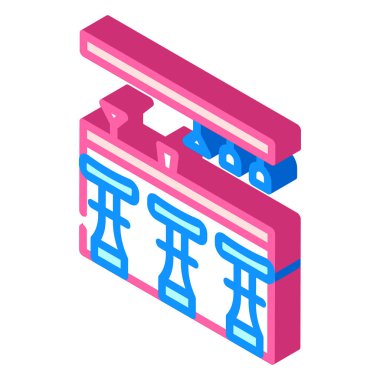 çubuk sayacının izometrik vektör resimleme rengi