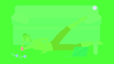 Aerobik Yapan Kadın Atletizm Animasyonu