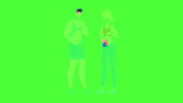 Fitness Ludzie Wyświetlanie Abs i płaski brzuch Animacja — Wideo stockowe