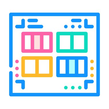 prefabrik yazdırma katalogları renk ikonu vektör resimlemesi