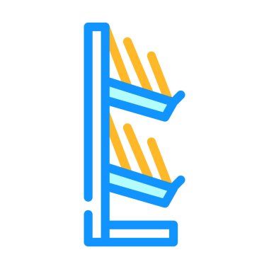 kitapçıklı raf renk vektör illüstrasyonu