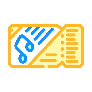 konser renk ikonu vektör illüstrasyonuna bilet